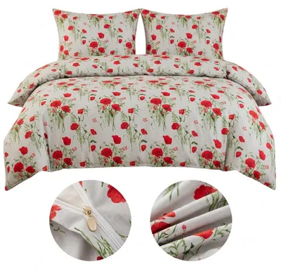 Zdjęcie produktu dla Komplet Pościeli Dwuosobowej Kwiaty 2 160x200 z 2 Poszewkami 70X80