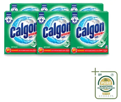 Obrázok produktu pre 6 tabliet na čistenie práčok Calgon – ochrana proti usadzovaniu vodného kameňa – balenie