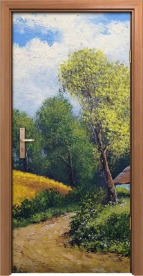 Produktbild von Türposter 90x200 cm Türaufkleber Türtapete Türfolie Klebefolie Gemälde ländliche Landschaft Kunst