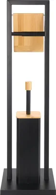 Obrázek produktu pro Koupelnová sada 2 v 1 - WC kartáč a držák na toaletní papír, bambusový design