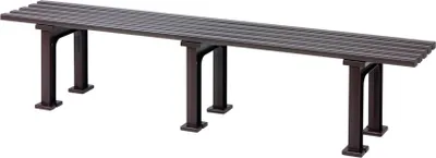 Produktbild von Gartenbank Kuba | 4-Sitzer | Braun | HxBxT 42x200x37cm | Witterungs- & UV-beständiger Kunststoff | Parkbank Sitzbank Außenbereich Garten Balkon Terrasse