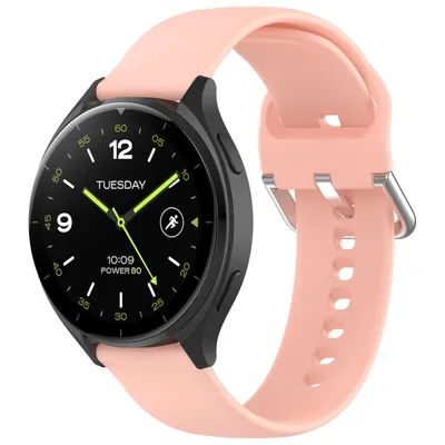 Image de Pour Xiaomi Watch 2, bracelet en silicone de haute qualité, couleur unie, boucle métallique, bracelet de remplacement pour montre, taille L, rose