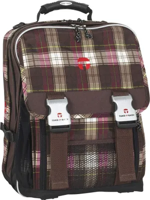 Produktbild von Take it easy Schulrucksack Schultasche Schulranzen Rucksack Lond.PLAID braun/pink