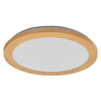 Zdjęcie produktu dla LEDVANCE ORBIS Disc lampa ścienna/sufitowa z LED, dekor drewna, 22W, 1800lm, 3000/4000K, regulowana za pomocą przełącznika ściennego z Click CCT, średnica 30cm, stopień ochrony IP44 do łazienek, śruby/kołki w zestawie