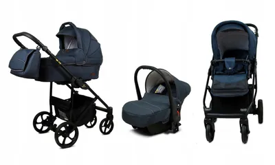 Immagine prodotto di BabyLux® AIR | Set gattino 3in1 | Antracite | Kit combinato | Set gattino | Gattino + lettino + seggiolino auto / Culla auto