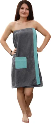 Produktbild von JEMIDI Saunakilt für Damen - Saunatuch Damen aus Baumwolle - Saunahandtuch mit Tasche - Sauna Kilt für Frauen - Handtuchkleid - Sauna Tuch Saunakleid