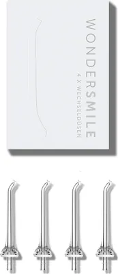 Produktbild von Wondersmile Ersatzdüsen (Weiß) für Munddusche Waterflow - SmoothFlow-Technologie für optimale Zahn- & Zahnfleischpflege (4er Pack)