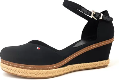 Immagine prodotto di Tommy Hilfiger. Sandali bassi da donna, modello basic, con zeppa alta, color nero, ideali per il tempo libero