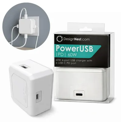 Obrázek produktu pro Nabíječka Allocacoc PowerUSB Power Delivery 2x USB-A, 2x USB-C, 60 W