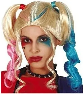 Obrázek produktu pro Děsivá paruka pigtails Halloween 2026 červená