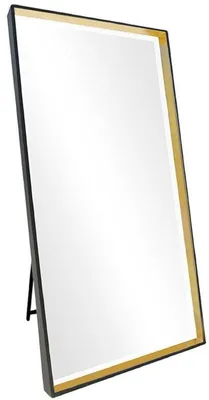 Zdjęcie produktu dla Casa Padrino luksusowe lustro stojące czarne / złote 100 x wys. 200 cm - Lustro pełnej długości - Lustro do sypialni - Meble do sypialni