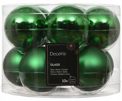 Produktbild von Weihnachtskugeln Glas 6cm x 10 Stück - Jolly grün