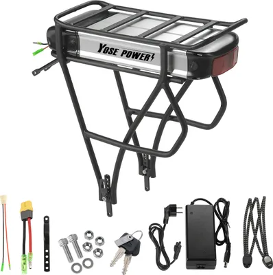 Produktbild von E bike Akku 36V 13Ah Gepäckträgerakku Batterie & Ladegerät für 26"-28" Bike