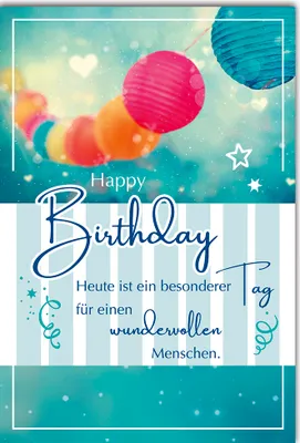 Produktbild von Geburtstag - Glückwunschkarte im Format 11,5 x 17 cm - Lampions