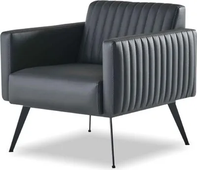 Produktbild von Arbeitszimmer-Set 5tlg Schwarz 3-Sitzer 2-Sitzer 2x Sessel Couchtisch