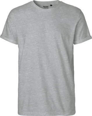 Immagine prodotto di Neutral O60012 | Maglietta da uomo con maniche arrotolate / 100% cotone equosolidale - Colore: Grigio Sportivo - Taglia: S