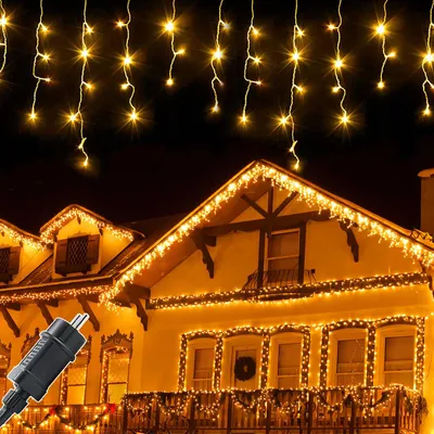 LED-Lichterkette Eisregen 10 m 400 LEDs IP44 warmweiß