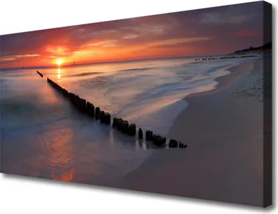 Produktbild von Tulup Leinwand-Bilder 100x50 Wandbild Canvas Kunstdruck Strand Meer Landschaft