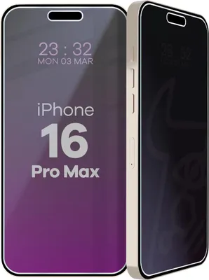 Produktbild von Hybridglas mit Privatschutzfilter für iPhone 16 Pro Max, Bizon Glass Mule Shadow, Matt