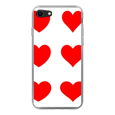 Produktbild von MuchoWow® Handyhülle Schutzhülle Hülle für iPhone 8 Eine Illustration mit neun roten Herzen Silikon Softcase Handy Hülle - Schutzhaube