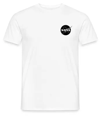 Produktbild von Spreadshirt NASA Klassisches Brustogo In Schwarz-Weiß Männer T-Shirt, L, Weiß