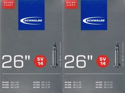 Produktbild von 2x Schwalbe SV 14 Schlauch extra light 26" 559 Französisch Sclaverand SV14