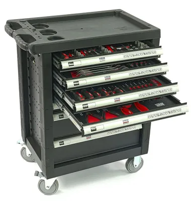 Produktbild von HBM Werkzeugwagen, 154-teilig, schwarz