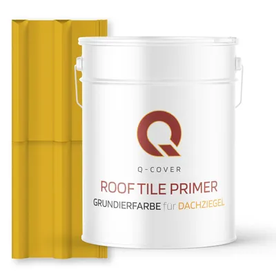 Produktbild von Grundierfarbe für Dachziegel Zitronengelb RAL 1012 10 L | wetterfeste Dachbeschichtung | für Ziegel, Beton, Eternit | UV-beständig | Q-COVER