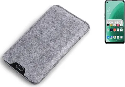 Produktbild von K-S-Trade Filz Handyhülle kompatibel mit Oppo A55s 5G Schutzhülle Filztasche Filz Tasche Case Sleeve Handy Hülle Filzhülle grau
