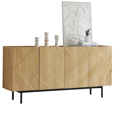 Produktbild von Sideboard Breite 160 cm, Wohnzimmerschrank, Mehrzweckschrank, Küchenbuffet