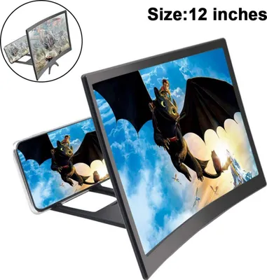 Produktbild von 12/14-Zoll-Handy-Bildschirmlupe 3D-Bildschirme Lupe zum Ansehen von Filmvideos Handy-Lupe Lupe für Smartphones(12 Zoll)