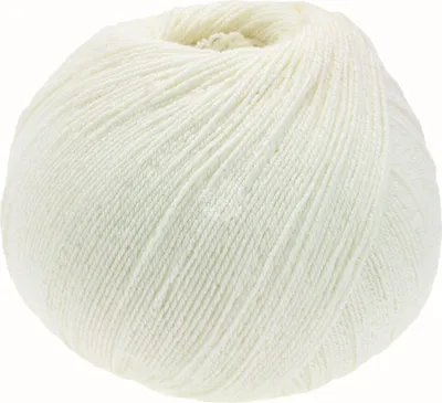 Produktbild von Lana Grossa Meilenweit 100 Baumwolle Bamboo Uni 009 Wollweiß 100g