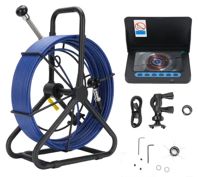 Produktbild von Kanalinspektionskamera 30 m, 18 mm Abflussrohr, wasserdichtes Endoskop mit Beleuchtung, 5-Zoll-Bildschirm, 32 GB 1080p-DVR-Recorder