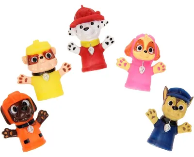 Produktbild von Spin Master - Paw Patrol Fingerpuppen - 5 Charaktere Hunde Feuerwehr Kinderserie Chase Skye