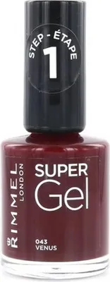Obrázok produktu pre Rimmel Super Gel, 12 ml, Bordeaux, Venus, Sfarbenie, Fľaša, Kefa
