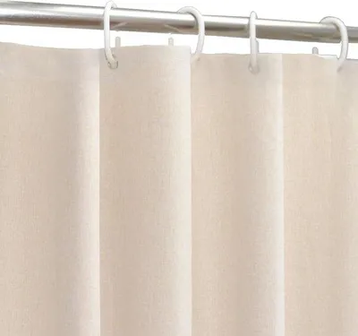 Produktbild von Beige Duschvorhang linnenmuster - wasserdicht - 200 x 220 cm