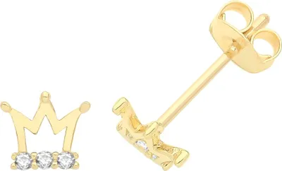 Produktbild von Stylische 9 Karat (375) Gold Damen - Paar Ohrstecker mit Zirkonia - 5mm*4mm; TRS36374