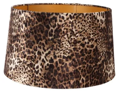 Produktbild von Lampenschirm, 50 cm - Leopardenmuster - Braun - Stoff