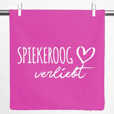 Produktbild von Huuraa Kissenbezug Spiekeroog verliebt 40x40cm Fuchsia Baumwolle Dekokissenbezug Geschenkidee