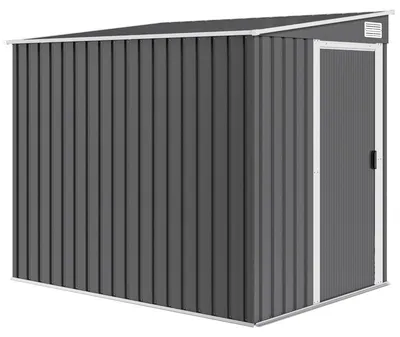 Image de Abri de jardin en métal, 2,81 m², abri avec toit en appentis et fondations, 154 × 206,5 × 181 cm