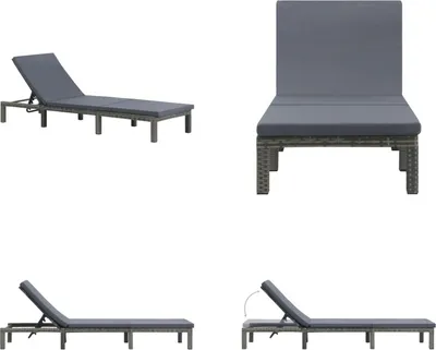 Obrázek produktu pro vidaXL Lehátko s polštářem z polyratanu antracit - Lehátko - Lehátka - Lehátka