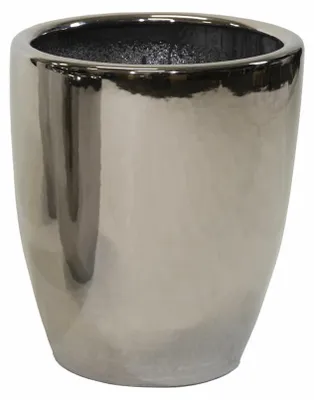 Produktbild von Mega Collections Blumentopf Emperor High - rund - silber - D26 x H35 cm - glanzend
