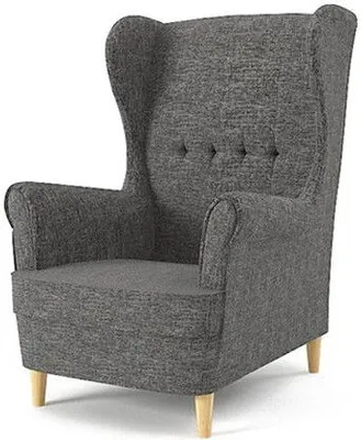 Produktbild von Ohrensessel MILO Sessel für Wohnzimmer & Esszimmer Skandinavisch - Relax Sessel aus Webstoff - Best Sessel. Sessel Wohnzimmer Möbel FARBE: Dunkelgrau
