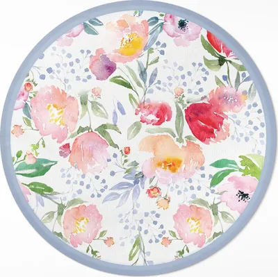 Produktbild von Aquarell Blumen– Vinyl Fußmatte – Ø 130cm – Rutschfest, Pflegeleicht & Langlebig