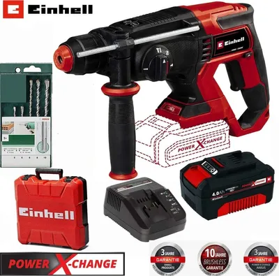 Produktbild von Einhell Bohrhammer TE-HD 18/20 Li- 18V Akku 4.0 Ah + Boschl Bohrer Set 5 tlg.