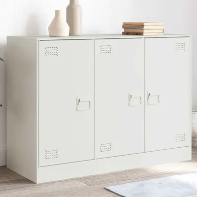 Image de vidaXL Sideboard blanc 99x39x73 cm acier