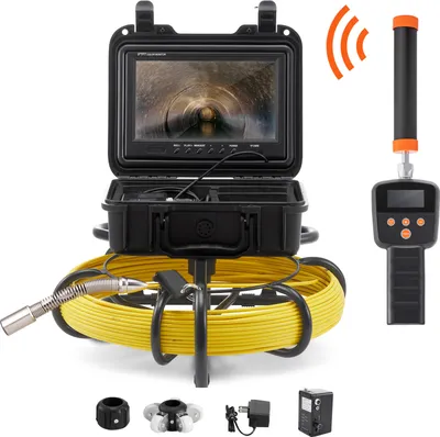 Zdjęcie produktu dla SucceBuy kamera do inspekcji rur kanalizacyjnych z sondą/512hz 9-calowy ekran 720p 165 ft