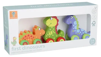 Produktbild von Meine ersten Dinosaurier – Spielzeugset mit Rädern, Orange Tree Toys