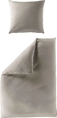 Produktbild von JACK by Bierbaum Uni Fein Biber Bettwäsche einfarbig Steingrau 100% Baumwolle, Größe:135x200cm Bettwäsche