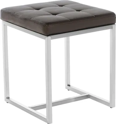 Produktbild von CLP Sitzhocker Barci mit Polsterung und Edelstahlgestell braun